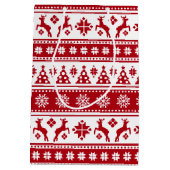 Kerstfeestdag Nordic Pattern Cozy Medium Cadeauzakje (Achterkant)