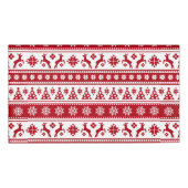 Kerstfeestdag Nordic Pattern Cozy Naambadge (Voorkant)