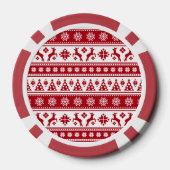 Kerstfeestdag Nordic Pattern Cozy Pokerchips (Achterkant)