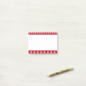 Kerstfeestdag Nordic Pattern Cozy Post-it® Notes (Op bureau)