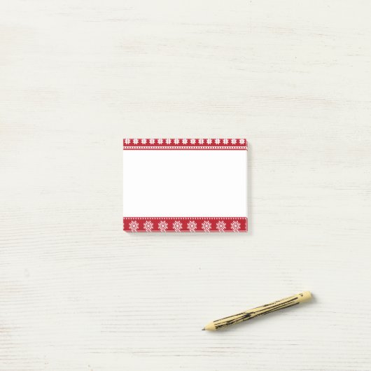 Kerstfeestdag Nordic Pattern Cozy Post-it® Notes (Op bureau)
