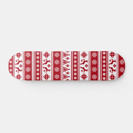 Kerstfeestdag Nordic Pattern Cozy Skateboard (Horizontaal)
