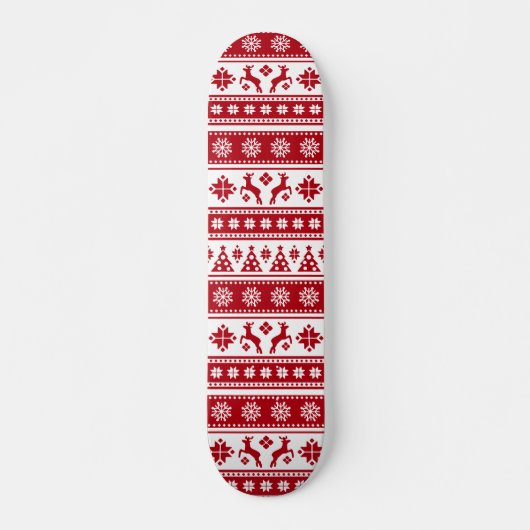 Kerstfeestdag Nordic Pattern Cozy Skateboard (Voorkant)