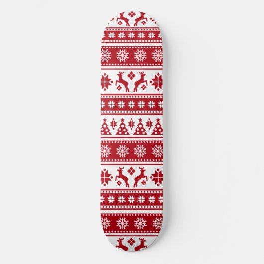 Kerstfeestdag Nordic Pattern Cozy Skateboard (Voorkant)