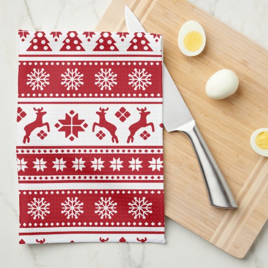 Kerstfeestdag Nordic Pattern Cozy Theedoek (Quarter Fold)
