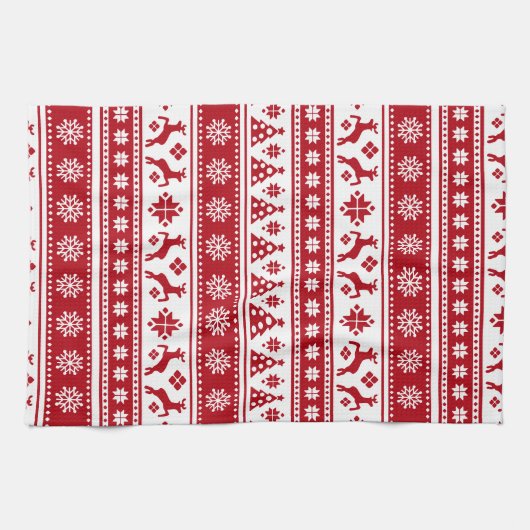 Kerstfeestdag Nordic Pattern Cozy Theedoek (Horizontaal)