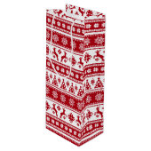 Kerstfeestdag Nordic Pattern Cozy Wijn Cadeautas (Voorkant Gekanteld)
