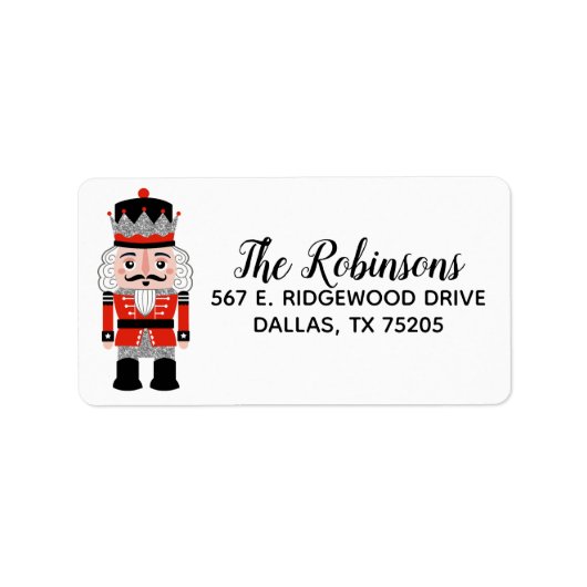 kerstfeestdag Nutcracker Return Address Label (Voorkant)