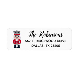 kerstfeestdag Nutcracker Return Address Label