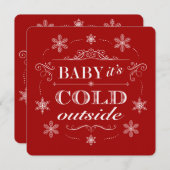 Kerstfeestdag of -kerstmis-ski Cocktails Kaart (Voorkant / Achterkant)