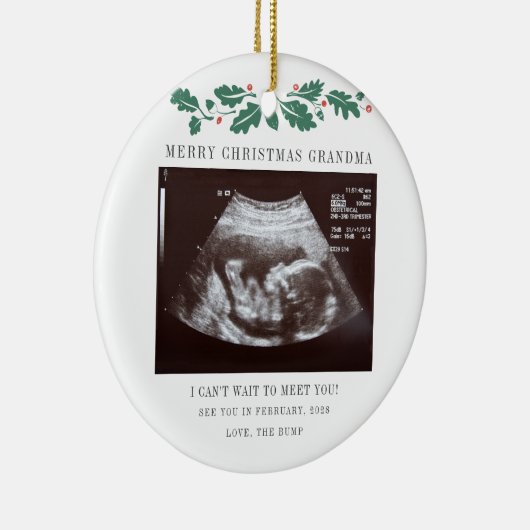 Kerstfeestdag oma Keepomwille Ultrasound Keramisch Ornament (Rechts)