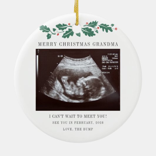 Kerstfeestdag oma Keepomwille Ultrasound Keramisch Ornament (Achterkant)