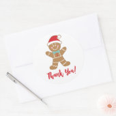 kerstfeestdag ontbijtkoek Dank u wel Ronde Sticker (Envelop)