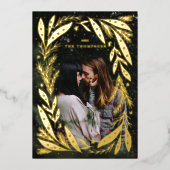 kerstfeestdag — ontwerp van groot lijst folie feestdagenkaart (Voorkant)