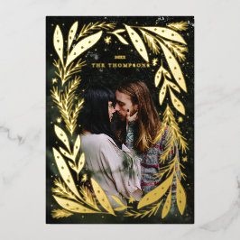 kerstfeestdag — ontwerp van groot lijst folie feestdagenkaart