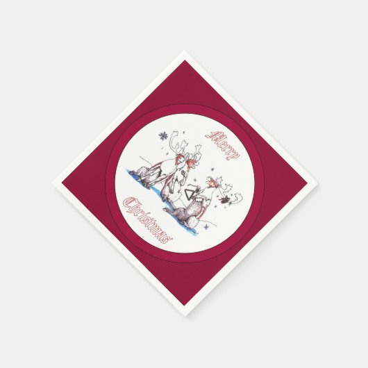 Kerstfeestdag ontworpen voor kerstfeestvieren servetten (Hoek)