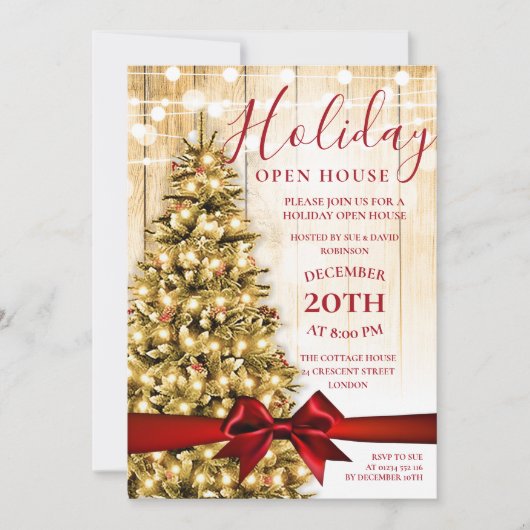 Kerstfeestdag - Open House Lights Kaart (Voorkant)