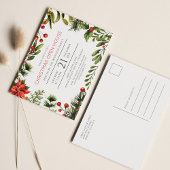 Kerstfeestdag Open Huis Berries Greenery Uitnodiging Briefkaart