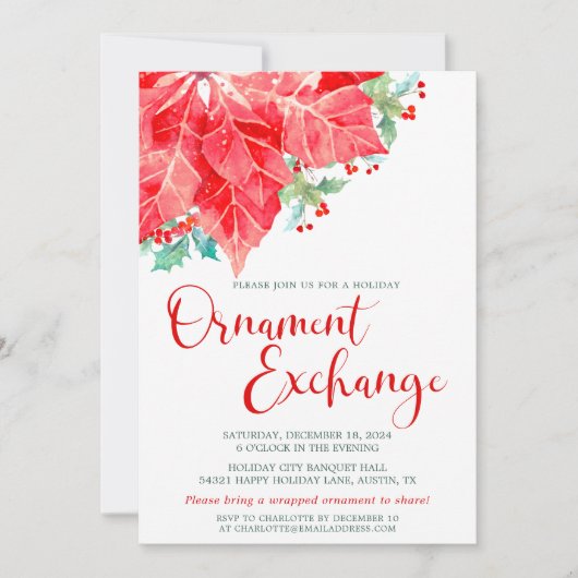 Kerstfeestdag Ornament Exchange Party Feestdagenkaart (Voorkant)