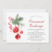 Kerstfeestdag Ornament Exchange Party Kaart (Voorkant)