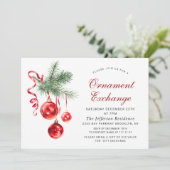 Kerstfeestdag Ornament Exchange Party Kaart (Staand voorkant)
