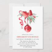 Kerstfeestdag Ornament Exchange Party Kaart (Voorkant)