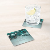 Kerstfeestdag - Ornamenten Blauwgroen Kartonnen Onderzetters (Insitu)