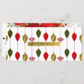 kerstfeestdag Ornamenten cadeaubon (Voorkant / Achterkant)