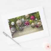 Kerstfeestdag Ornamenten met meerdere kleuren Rechthoekige Sticker (Envelop)