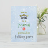Kerstfeestdag Pajamas en Pancakes Family Party Kaart (Staand voorkant)