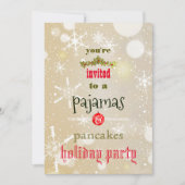 Kerstfeestdag Pajamas en Pancakes Family Party Kaart (Voorkant)