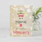 Kerstfeestdag Pajamas en Pancakes Family Party Kaart (Staand voorkant)