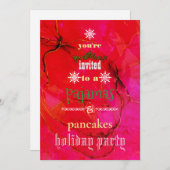 Kerstfeestdag Pajamas en Pancakes Family Party Kaart (Voorkant / Achterkant)