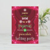 Kerstfeestdag Pajamas en Pancakes Family Party Kaart (Staand voorkant)