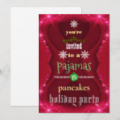 Kerstfeestdag Pajamas en Pancakes Family Party Kaart (Voorkant / Achterkant)