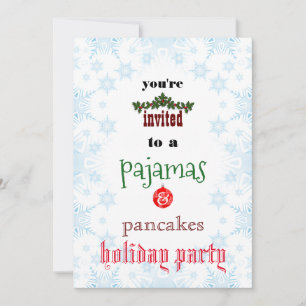 Kerstfeestdag Pajamas en Pancakes Family Party Kaart