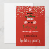 Kerstfeestdag Pajamas en Pancakes Family Party Kaart (Voorkant / Achterkant)