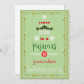 Kerstfeestdag Pajamas en Pancakes Family Party Kaart (Voorkant / Achterkant)