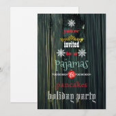 Kerstfeestdag Pajamas en Pancakes Family Party Kaart (Voorkant / Achterkant)