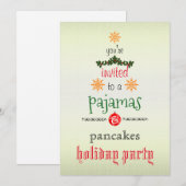 Kerstfeestdag Pajamas en Pancakes Family Party Kaart (Voorkant / Achterkant)