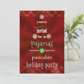 Kerstfeestdag Pajamas en Pancakes Family Party Kaart (Staand voorkant)