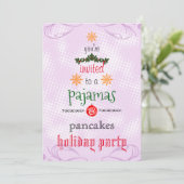 Kerstfeestdag Pajamas en Pancakes Family Party Kaart (Staand voorkant)