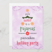 Kerstfeestdag Pajamas en Pancakes Family Party Kaart (Voorkant / Achterkant)