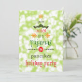 Kerstfeestdag Pajamas en Pancakes Family Party Kaart (Staand voorkant)