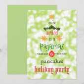 Kerstfeestdag Pajamas en Pancakes Family Party Kaart (Voorkant / Achterkant)