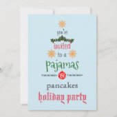 Kerstfeestdag Pajamas en Pancakes Family Party Kaart (Voorkant)