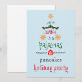 Kerstfeestdag Pajamas en Pancakes Family Party Kaart (Voorkant / Achterkant)