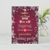 Kerstfeestdag Pajamas en Pancakes Family Party Kaart (Staand voorkant)
