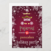 Kerstfeestdag Pajamas en Pancakes Family Party Kaart (Voorkant / Achterkant)