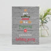 Kerstfeestdag Pajamas en Pancakes Family Party Kaart (Staand voorkant)